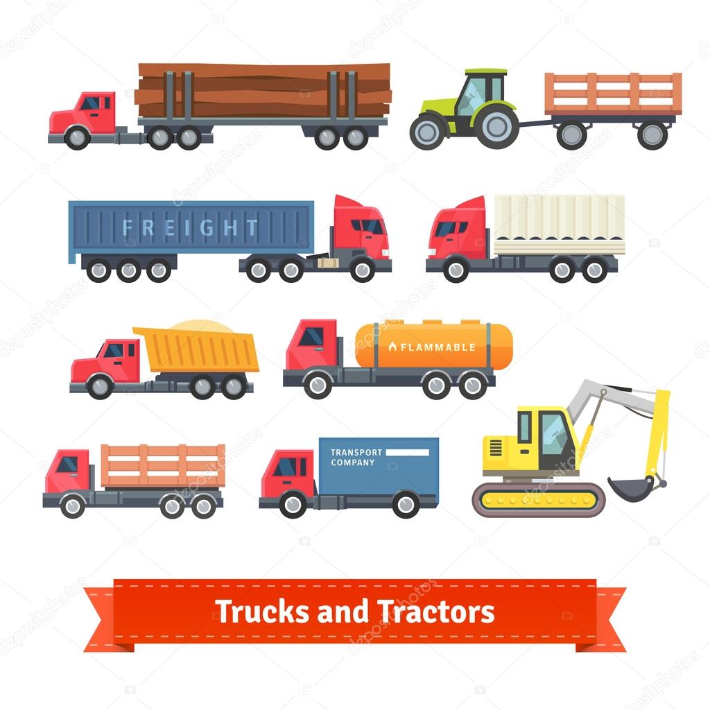 Trucks and tractors set