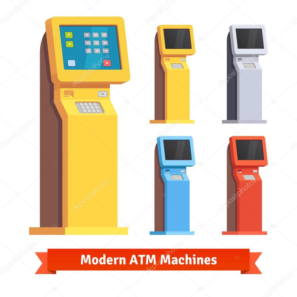 Modern teller ATM machine.