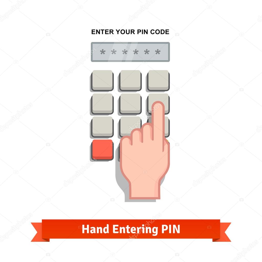 entering with PIN code on a keypad