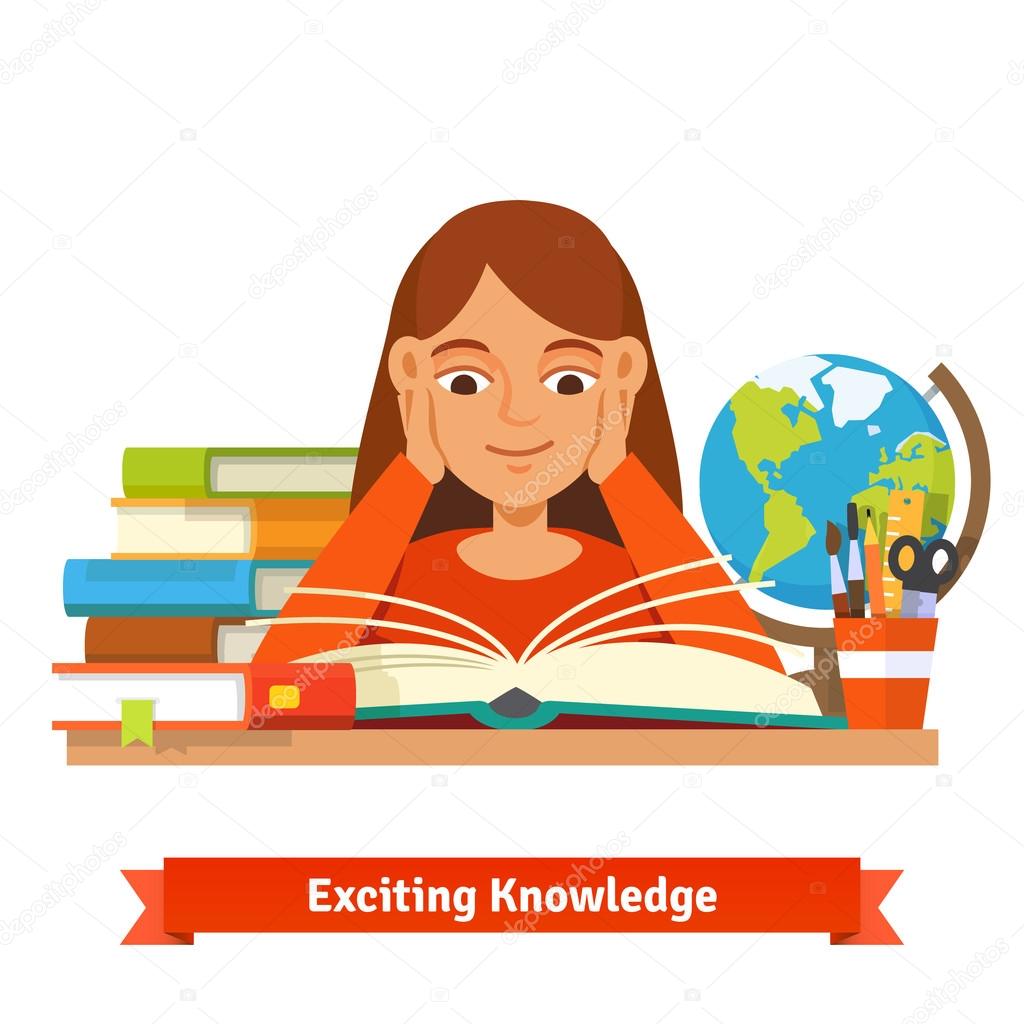 Young girl student reading book Stock Vector Image by ©IconicBestiary #88737302 Young girl student reading book Stock Vector Image by ©IconicBestiary #88737302