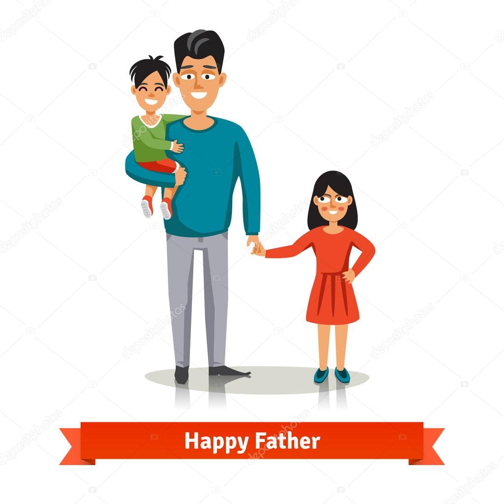 Download Father Holding Son And Daughter S Hand Vector Image By C Iconicbestiary Vector Stock 88737320