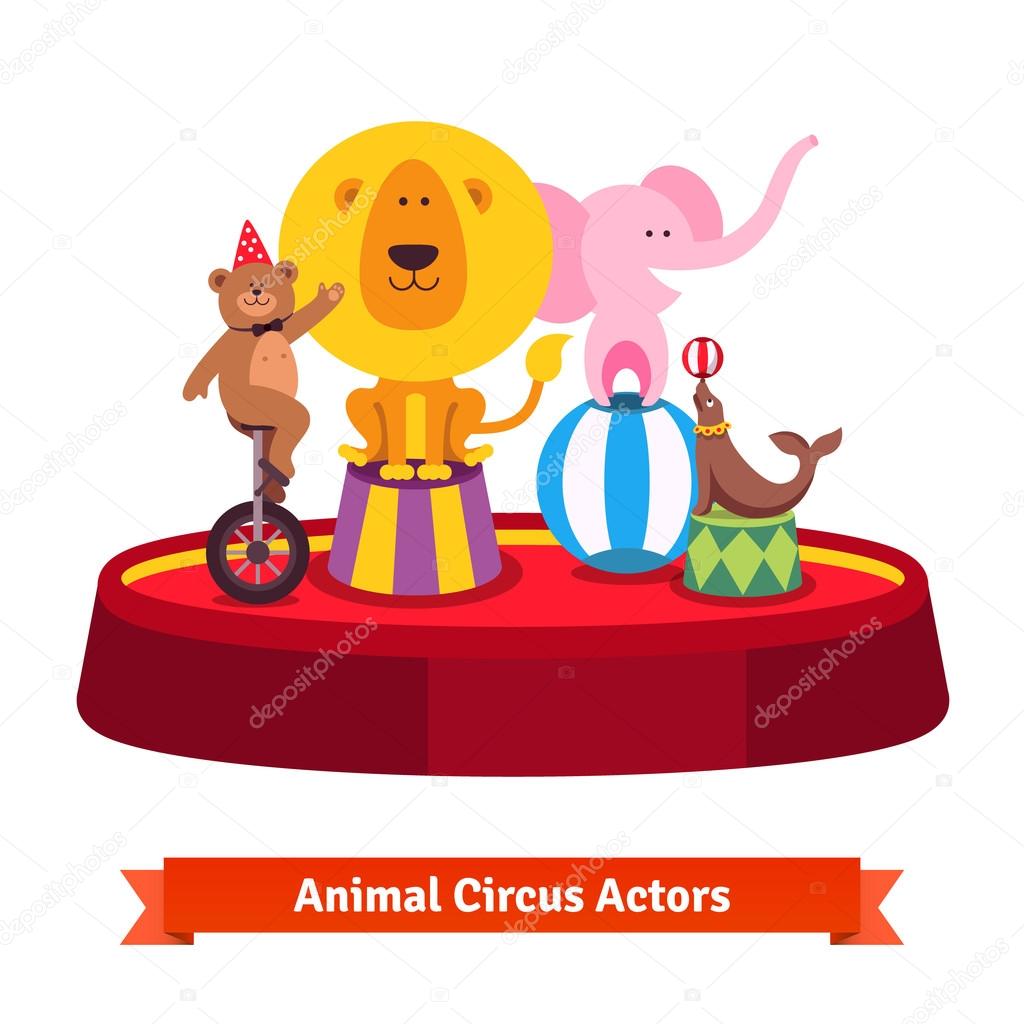 Playing circus animals show