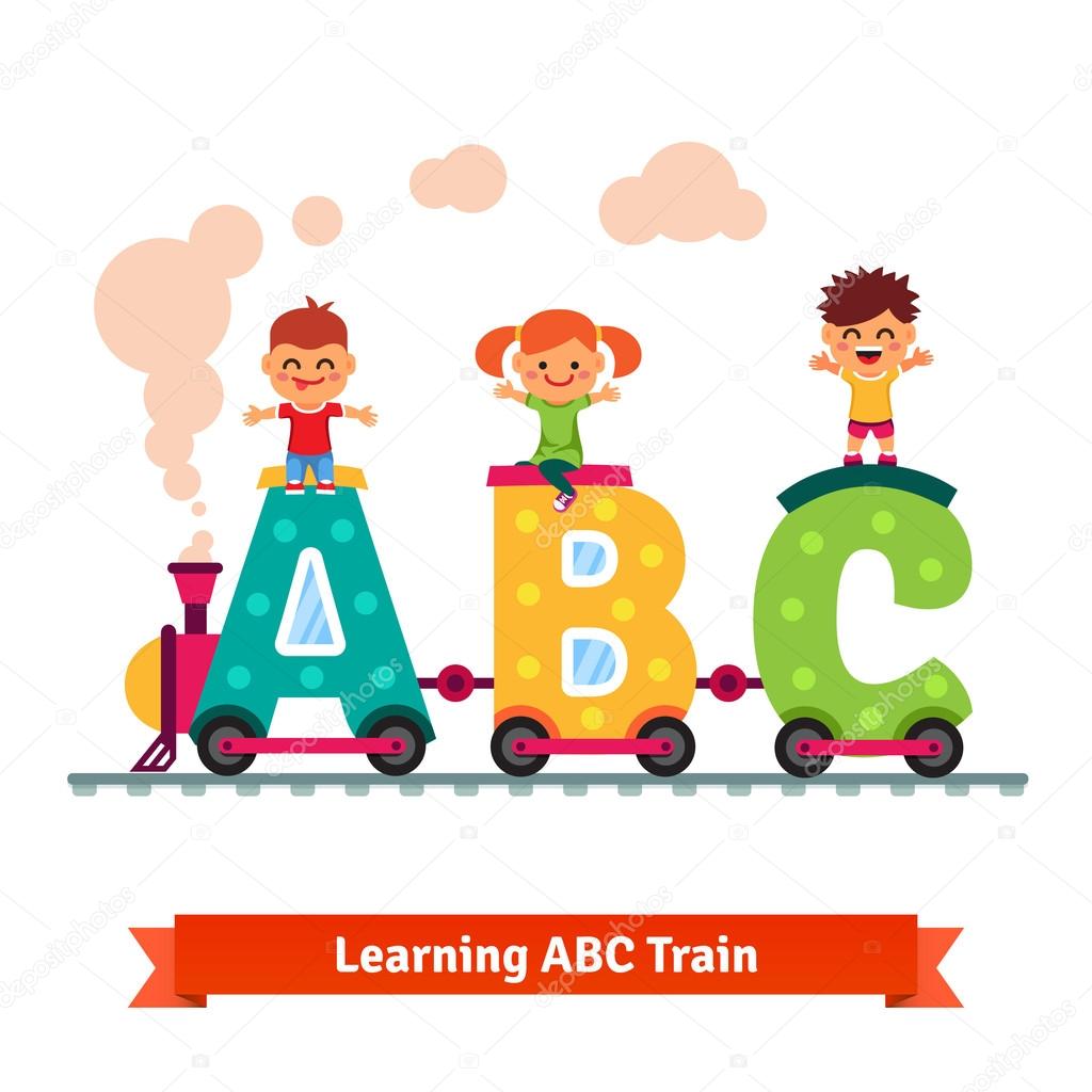 Children learning alphabet concept