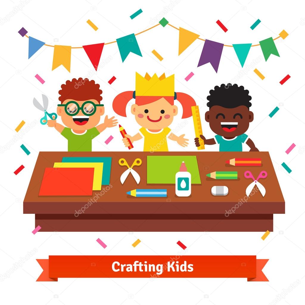 Download Kids crafts in kindergarten. Creative children crafting ...