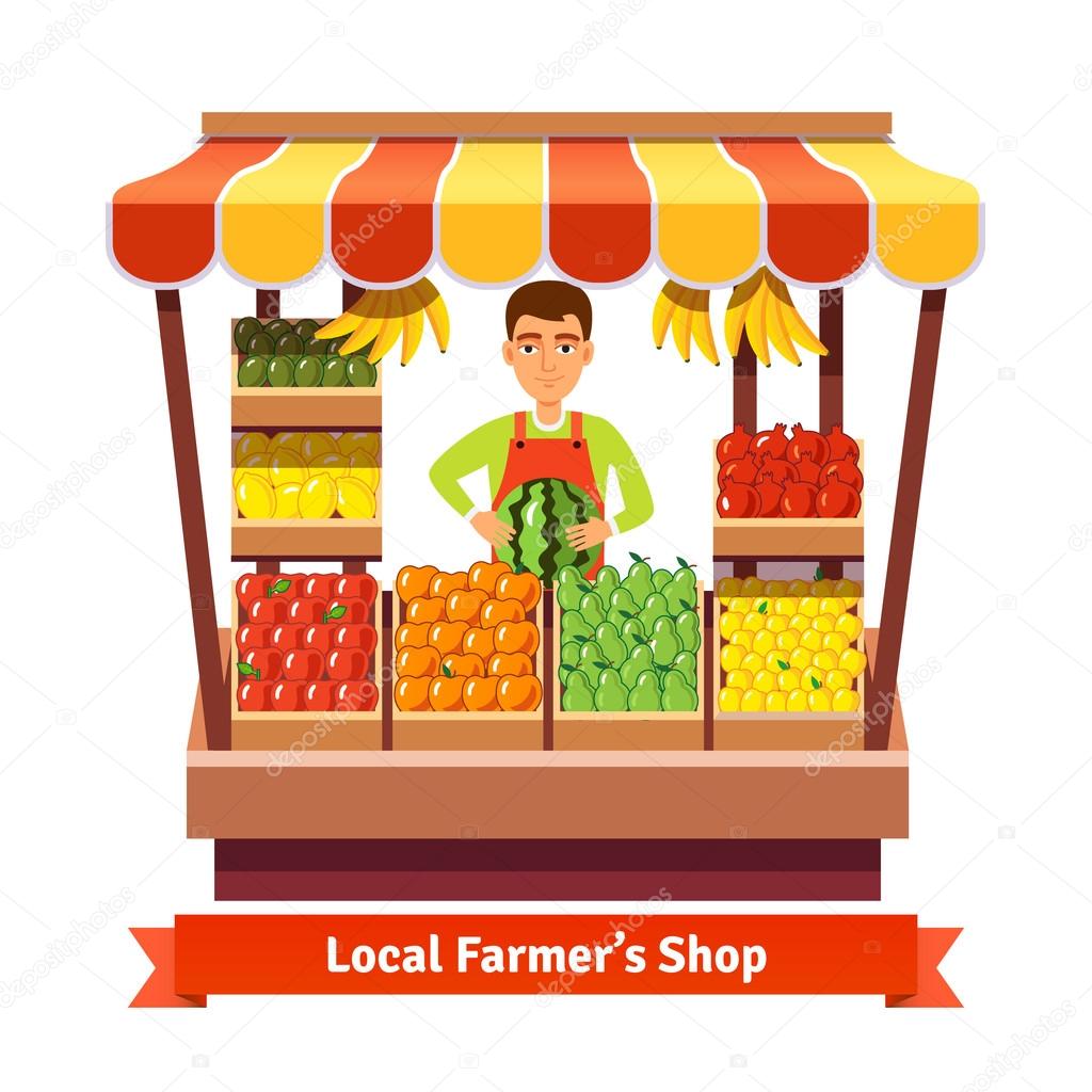 ©Local farmer produce shop keeper IconicBestiary의 88737964 스톡 일러스트레이션