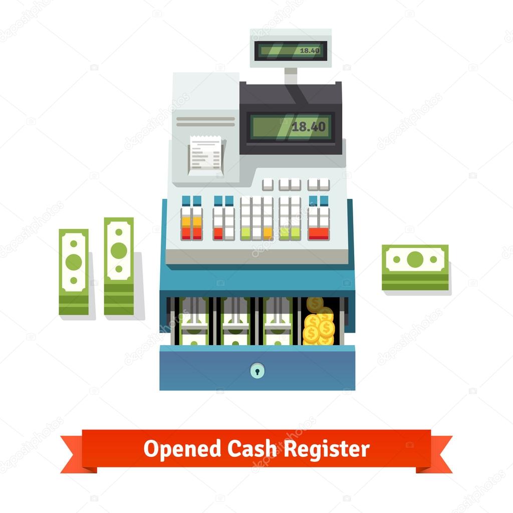 Opened cash register