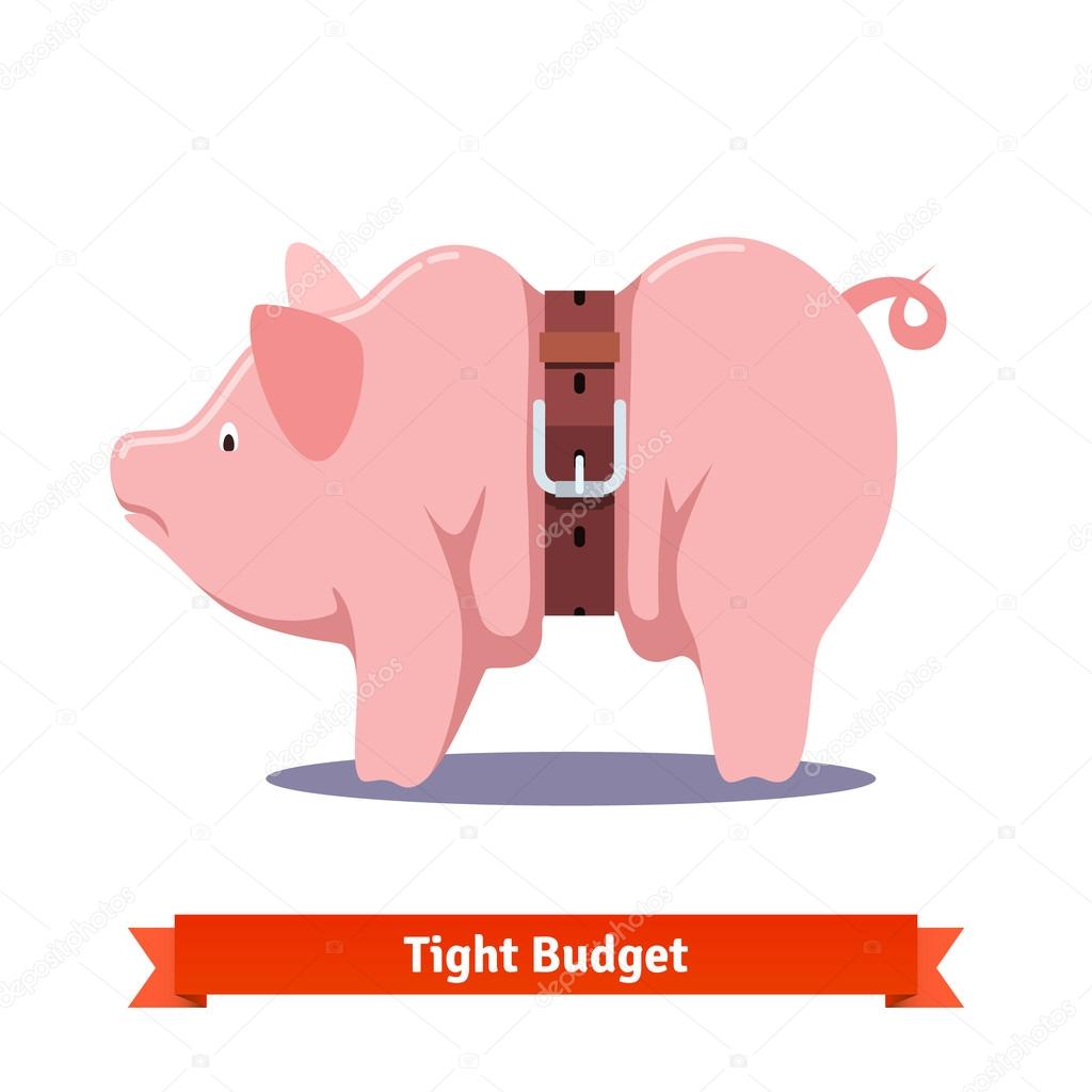 Tight budget and recession economy concept