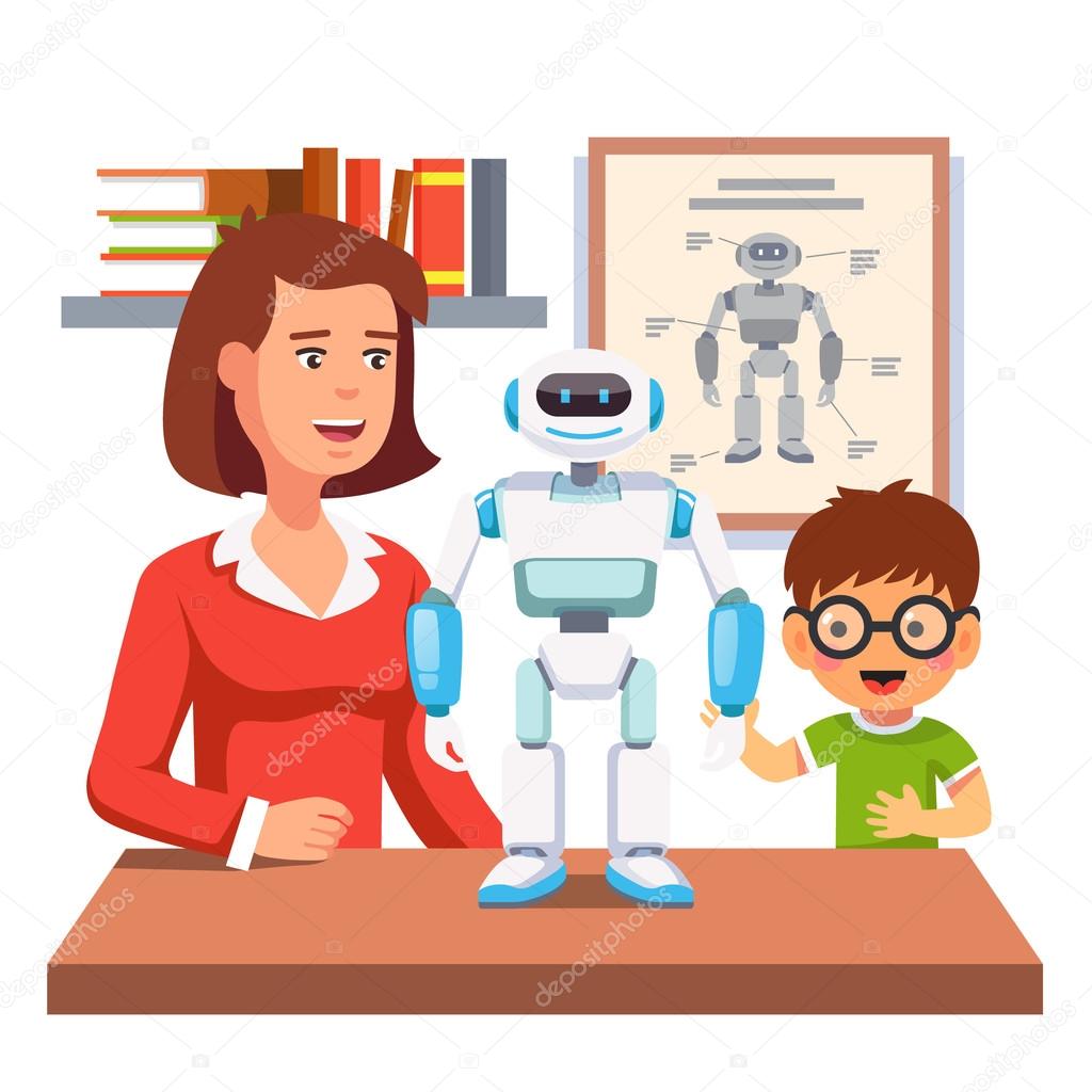 Teacher and humanoid bipedal robot Stock Vector Image by ©IconicBestiary #88739080 Teacher and humanoid bipedal robot Stock Vector Image by ©IconicBestiary #88739080
