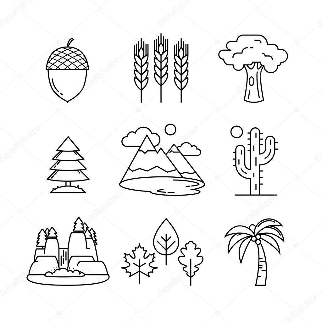 Nature icons set.