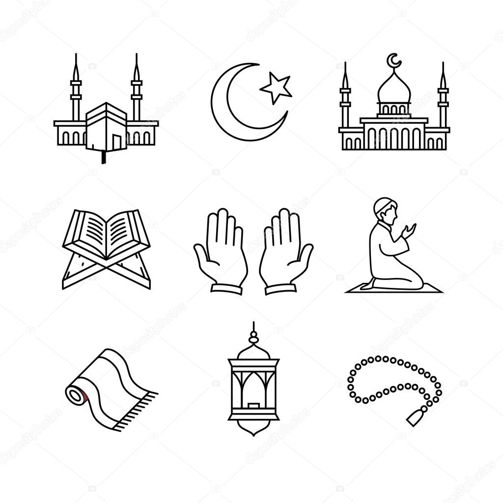 islam  icons set