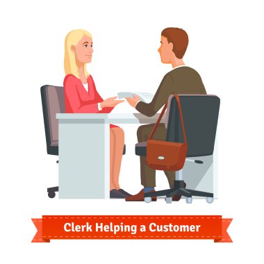 Müşteri ile çalışma büro memuru