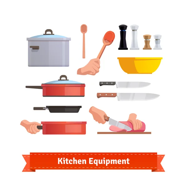 Conjunto de equipos de cocina — Vector de stock