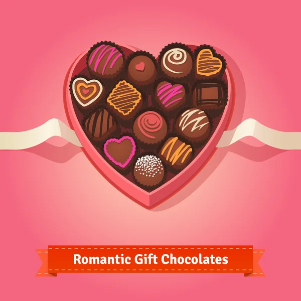 Valentines day, birthday chocolates in box — Wektor stockowy