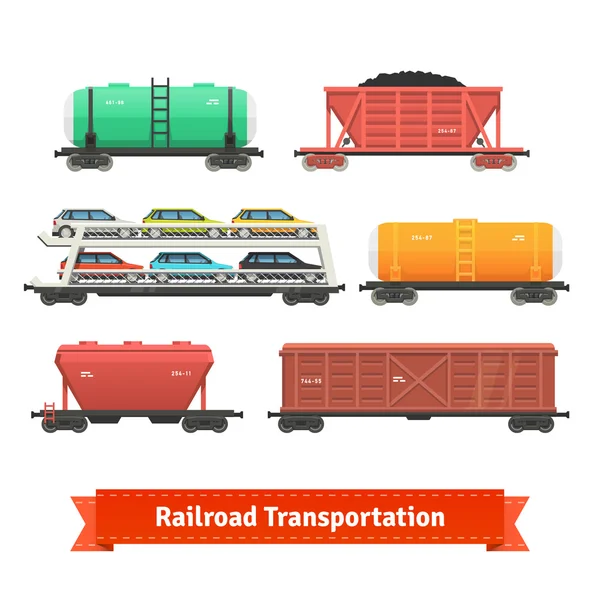 Railroad transportation set — Stok Vektör