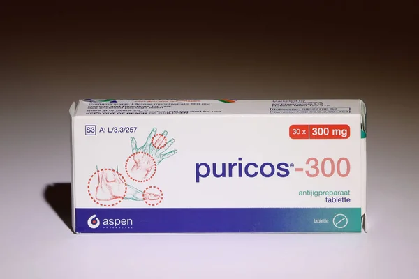 Puricos Gikt Tabletter För Behandling Detta Smärtsamma Tillstånd Royaltyfria Stockbilder