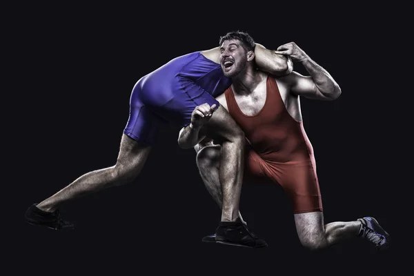 Two freestyle wrestlers in action — Stock Photo, Image