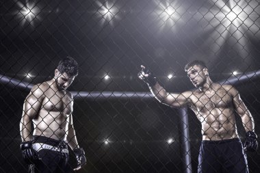 MMA fighters mücadele önce arena içinde