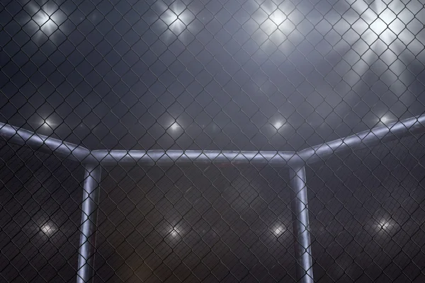 MMA fighting stage side view under lights. Not blurred. — Stock Photo, Image