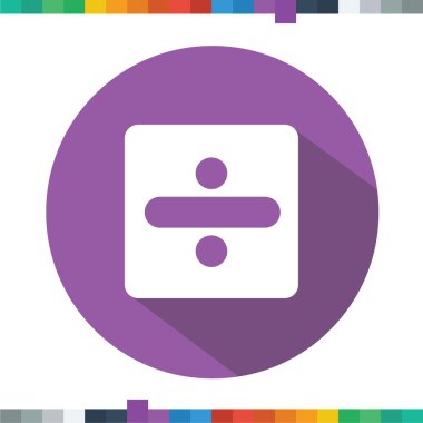 Düz uzun gölgeli mor bir daire içinde simgesini bölme.