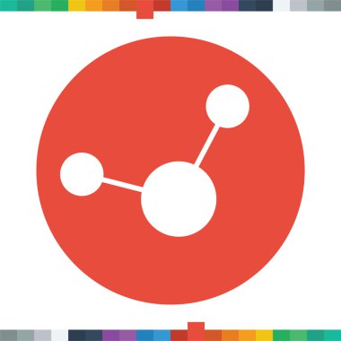 Bir daire içinde düz molekül simgesi.