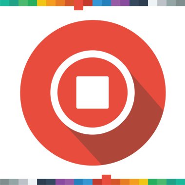 Cercle uzun bir gölge ile düz dur simgesi.