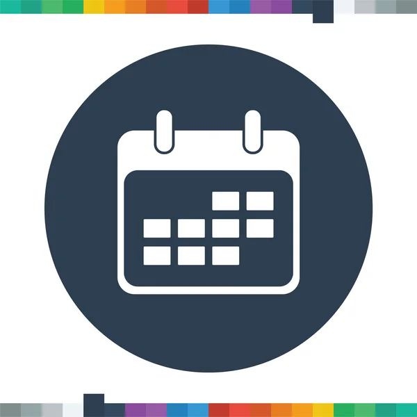 Icono de calendario plano en un círculo . — Vector de stock