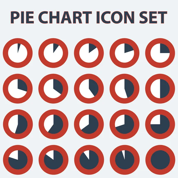 Segmento gráfico circular conjunto de iconos, diagramas de círculo, iconos de negocios . — Vector de stock