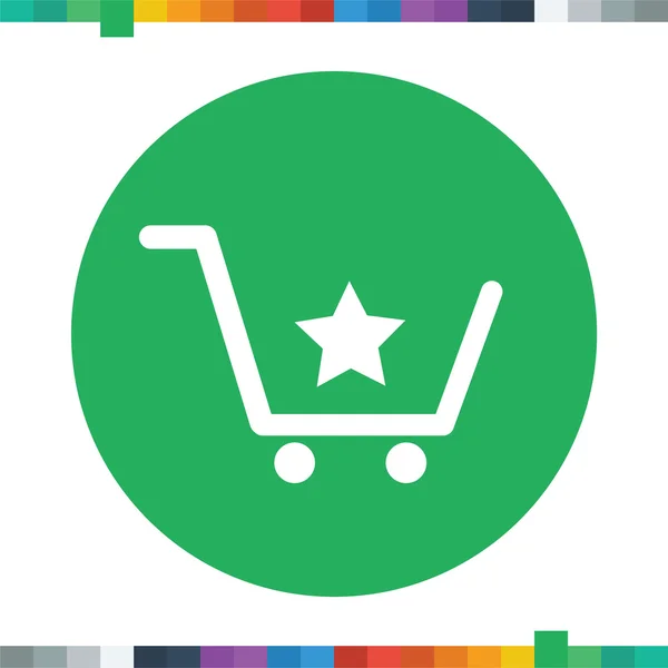 Platt shopping cart ikonen. — Stock vektor