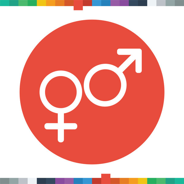 Плоские мужские и женские символы в круге
.