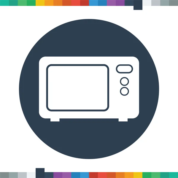 Flat microwave icon in a circle. — Stock Vector