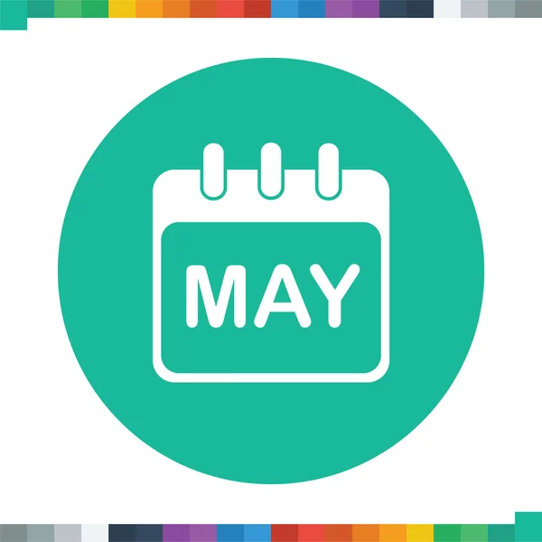 Επίπεδη ημερολογιακό εικονίδιο, το μήνα Μάιο. — Διανυσματικό Αρχείο