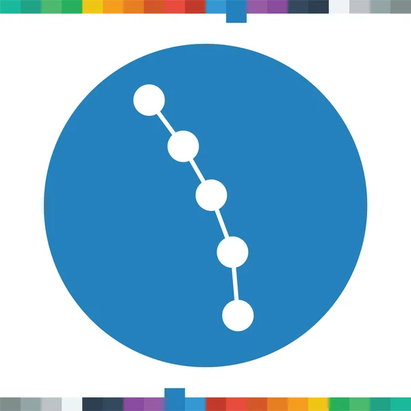 Icono de molécula plana en un círculo . — Vector de stock