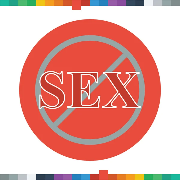 Nincs szex jel ikon. — Stock Vector