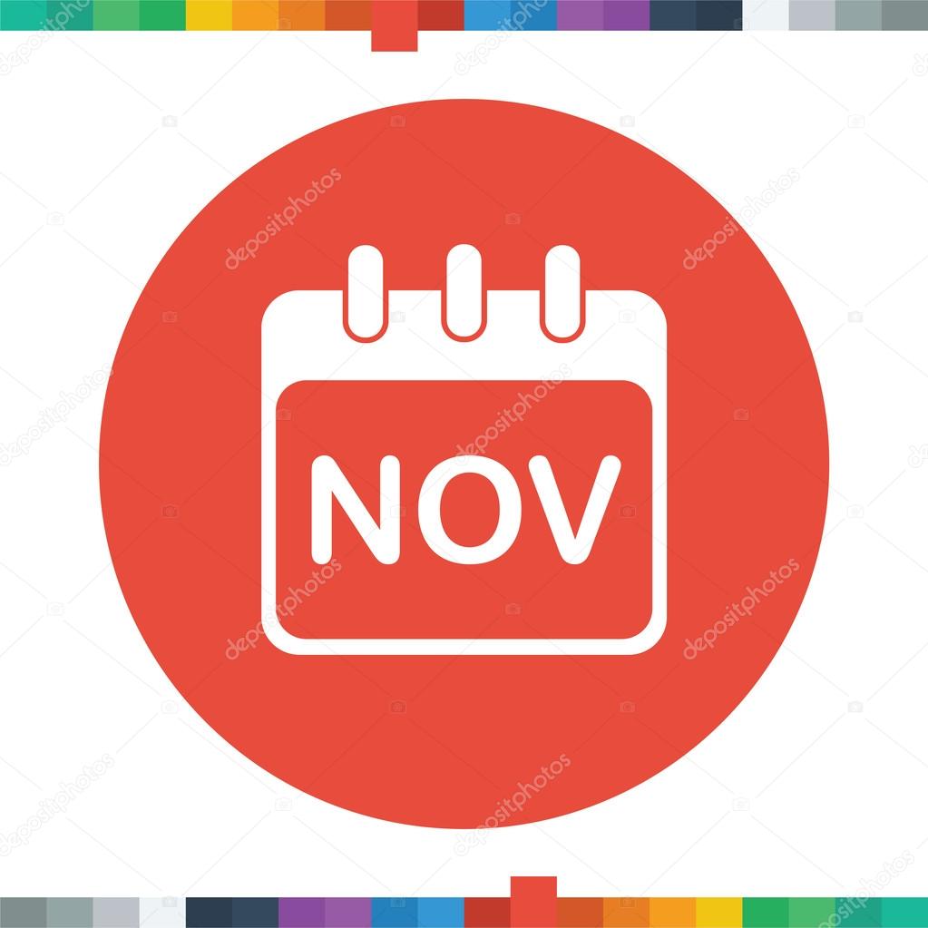 Flat calendar icon, month of november. — Stock Vector © mfbs 82741668