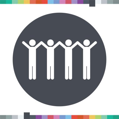 Ekip çalışması sopa rakam simgesi.