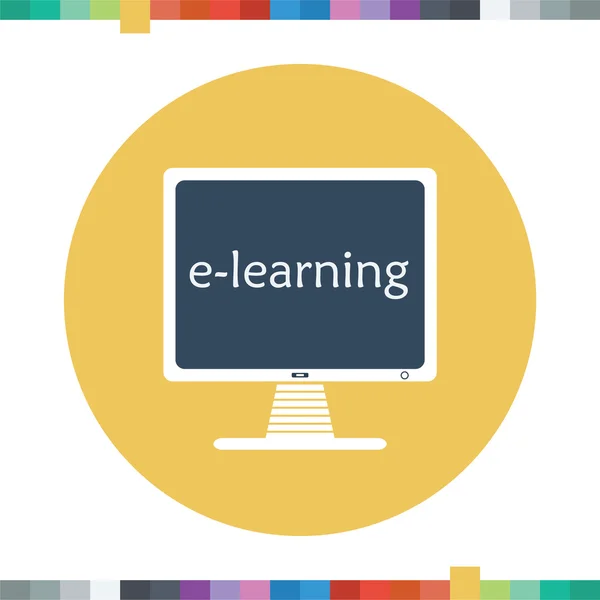 Icono de aprendizaje electrónico . — Vector de stock