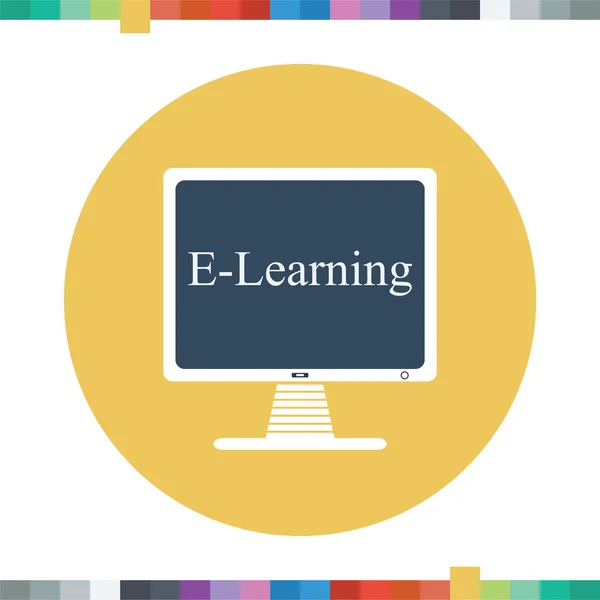 Icono de aprendizaje electrónico . — Vector de stock