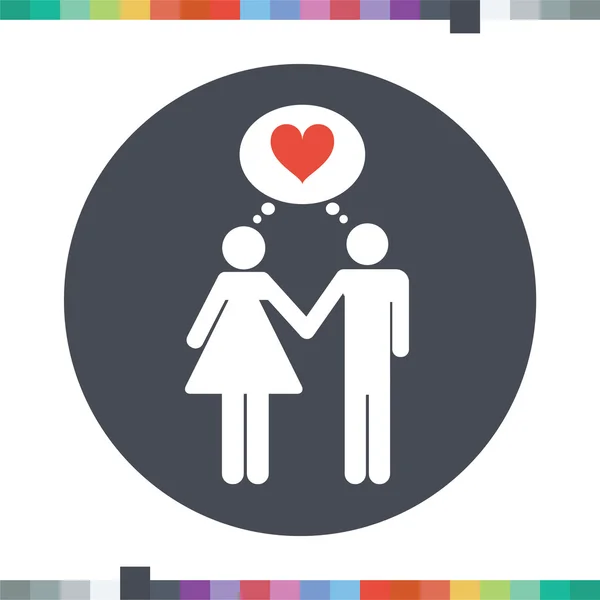 Liefde paar pictogram. — Stockvector