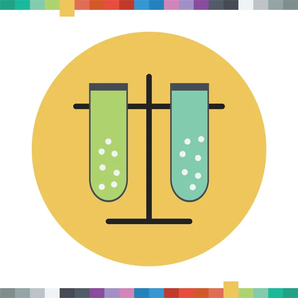 Reagenzgläser mit Chemikalien-Symbol. — Stockvektor