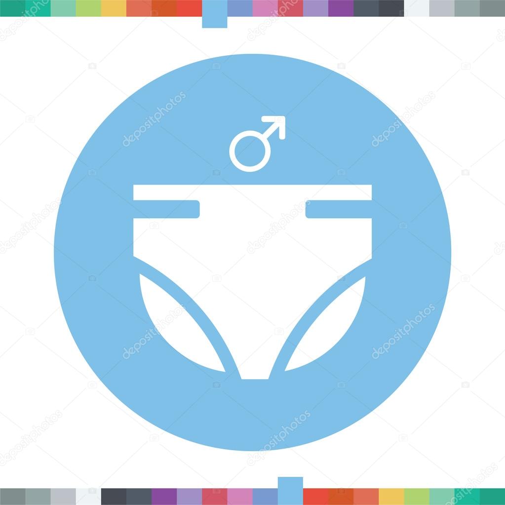 Diapers for boys icon.