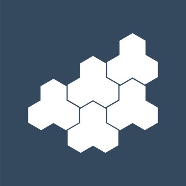 Düz molekül simgesi. Kimya simgesi.