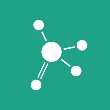 Düz molekül simgesi. Kimya simgesi.