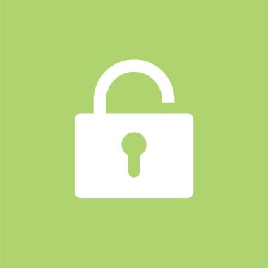 Açık kilit simgesi. Güvenlik simgesi.