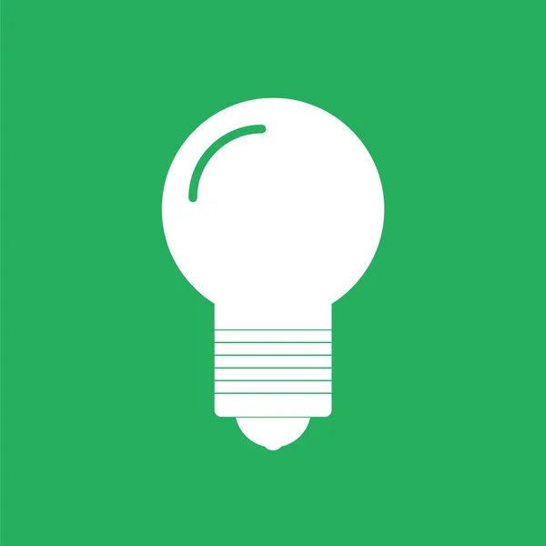 Flat light bulb icon, green energy. — Stock Vector