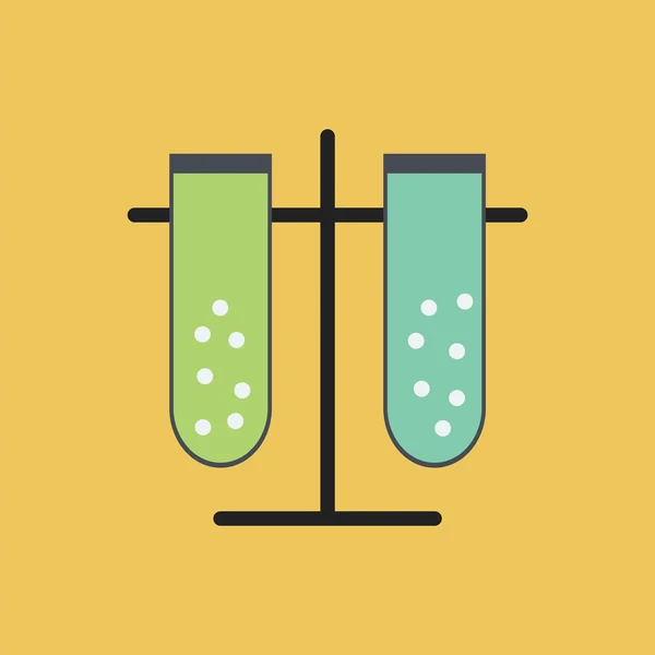 Reagenzgläser mit Chemikalien-Symbol. — Stockvektor