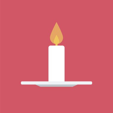 Bir plaka simgesi üzerinde mum. Yangın simgesi. umut, hayat simgesi.