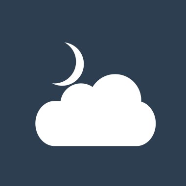 Bulutlar simgesi olan Hilal ay.