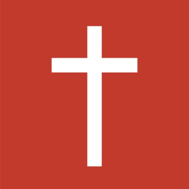 Düz simgesi çapraz. Hıristiyanlık simgesi. Din simgesi.