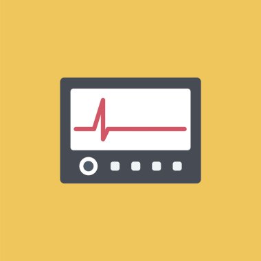 Düz çizgi simgesi. EKG ile bir düz çizgi. Kontur simgesini.