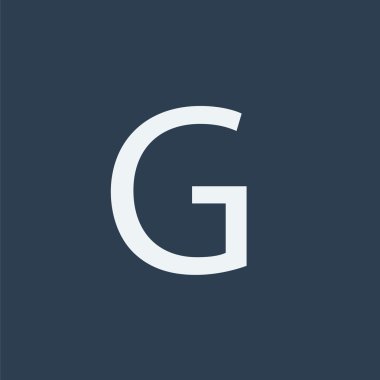 G harfi simgesi. Alfabe simgesi.